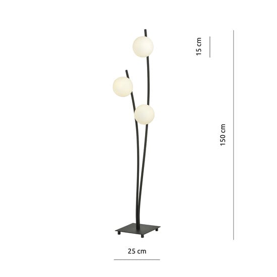Emibig Emibig Floor lamp with waving black arms and white bulbs E14 - Create a cozy atmosphere in your living room
