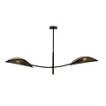 Emibig Emibig black and gold hanging lamp with 2 curved arms - Ideal for a stylish ambiance