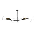 Emibig Emibig lámpara colgante negra y dorada con 2 brazos curvados - Ideal para una atmósfera elegante