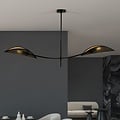 Emibig Emibig lámpara colgante negra y dorada con 2 brazos curvados - Ideal para una atmósfera elegante