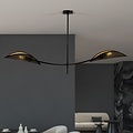 Emibig Emibig schwarz-goldene Hängelampe mit 2 gebogenen Armen - Ideal für eine stilvolle Atmosphäre