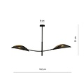 Emibig Emibig black and gold hanging lamp with 2 curved arms - Ideal for a stylish ambiance