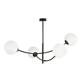 Emibig Emibig Hanglamp 4 gebogen armen zwart en wit opaal glas E14 - Perfecte sfeerverlichting voor elke ruimte