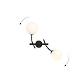 Emibig Emibig Wandlamp met dubbele gebogen armen en wit glazen bollen E14 - Perfect voor sfeervolle verlichting in elke ruimte