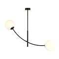 Emibig Emibig Lámpara colgante negro y blanco de vidrio opal con brazos curvados E14 - Ideal para crear un ambiente acogedor en tu hogar