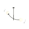 Emibig Emibig Hanging lamp black and white opal glass with curved arms E14 - Ideal for creating a cozy atmosphere in your home
