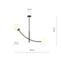 Emibig Emibig Hanging lamp black and white opal glass with curved arms E14 - Ideal for creating a cozy atmosphere in your home