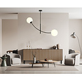 Emibig Emibig Suspension noir et blanc en verre opale avec bras courbés E14 - Idéale pour une ambiance chaleureuse dans votre maison