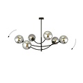 Emibig Emibig Lampe suspendue avec 6 bras courbés noirs et ampoules fumées E14 - Créez une ambiance chaleureuse dans votre espace