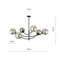 Emibig Emibig Lampe suspendue avec 6 bras courbés noirs et ampoules fumées E14 - Créez une ambiance chaleureuse dans votre espace