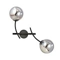Emibig Emibig Wall lamp with 2 black arc arms and glass smoked balls E14 - Ideal for creating a cozy atmosphere in your home
