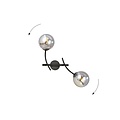 Emibig Emibig Lámpara de pared con 2 brazos en arco negros y bolas de vidrio ahumado E14 - Ideal para crear un ambiente acogedor en su hogar