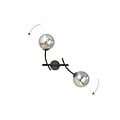 Emibig Emibig Wall lamp with 2 black arc arms and glass smoked balls E14 - Ideal for creating a cozy atmosphere in your home