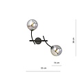 Emibig Emibig Wandleuchte mit 2 schwarzen Bogenarmen und rauchfarbenen Glaskugeln E14 - Ideal für eine gemütliche Atmosphäre in Ihrem Zuhause