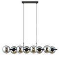 Emibig Emibig Belle lampe suspendue noire à 8 ampoules avec globes en verre fumé et connexion E14 - Idéale pour créer une ambiance élégante
