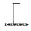 Emibig Emibig Beautiful 8 lamp black hanging lamp with smoked glass bulbs and E14 connection - Ideal for creating a stylish atmosphere