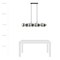 Emibig Emibig Mooie 8 lamp zwarte hanglamp met rookglas bollen en E14 aansluiting - Perfect voor een stijlvolle ambiance