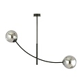 Emibig Emibig Lámpara colgante negra con 2 brazos curvados y bombillas ahumadas E14 - Perfecta para crear un ambiente acogedor