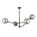 Emibig Emibig Black hanging lamp with 4 curved arms and smoked bulbs E14 - Perfect for creating a cozy atmosphere