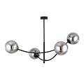 Emibig Emibig Black hanging lamp with 4 curved arms and smoked bulbs E14 - Perfect for creating a cozy atmosphere
