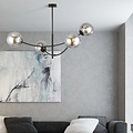 Emibig Emibig Black hanging lamp with 4 curved arms and smoked bulbs E14 - Perfect for creating a cozy atmosphere
