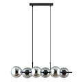 Emibig Emibig Beautiful 6 lamp black hanging lamp with smoked glass bulbs and E14 connection - Ideal for creating a cozy atmosphere in your home
