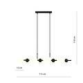 Emibig Emibig 8 lamp hanglamp zwart met mat witte glazen bollen E14 - Perfect voor sfeervolle verlichting in elke ruimte