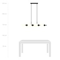 Emibig Emibig lámpara colgante de 8 bombillas negra con bolas de vidrio blanco mate E14 - Ideal para crear un ambiente acogedor en tu hogar