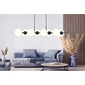 Emibig Emibig Hängelampe mit 8 Glühbirnen in Schwarz mit mattweißen Glaskugeln E14 - Ideal für eine gemütliche Atmosphäre in Ihrem Zuhause