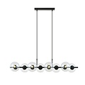 Emibig Emibig 8 lamp black pendant lamp black and with transparent glass balls E14 - Ideal for creating a cozy atmosphere