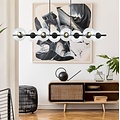 Emibig Emibig 8 lamp zwarte pendellamp zwart en met transparante glazen bollen E14 - Perfect voor sfeervolle verlichting