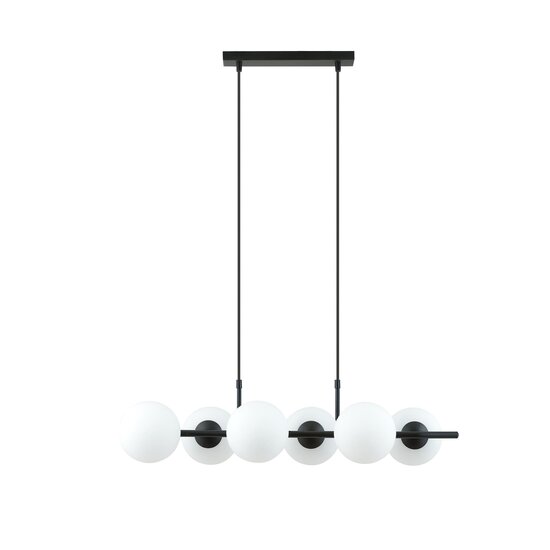 Emibig Emibig 6 bulb hanging lamp black with matt white glass balls E14 - Ideal for stylish lighting