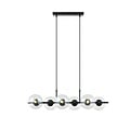 Emibig Emibig lampe pendante noire 6 ampoules noire et avec boules en verre transparent E14 - Parfaite pour une ambiance scandinave