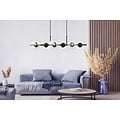 Emibig Emibig lampe pendante noire 6 ampoules noire et avec boules en verre transparent E14 - Parfaite pour une ambiance scandinave