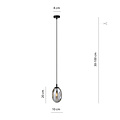 Emibig Emibig Black pendant with 1x E14 blown transparent glass - Ideal for creating a cozy atmosphere in your living room