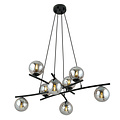 Emibig Emibig Exceptionally large black hanging lamp with 8 fumed glass balls E14 - Ideal for creating a stylish atmosphere