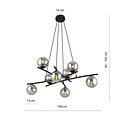 Emibig Emibig Lampe suspendue noire exceptionnellement grande avec 8 boules en verre fumé E14 - Idéale pour une ambiance élégante