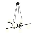 Emibig Emibig Heel grote zwarte hanglamp met 8 opaalwitte glazen bollen E14 - Perfect voor sfeervolle verlichting in elke ruimte