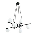 Emibig Emibig Très grande lampe suspendue noire avec 8 boules en verre opale E14 - Idéale pour créer une ambiance chaleureuse dans n'importe quel espace