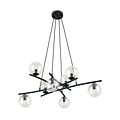 Emibig Emibig Very large design black hanging lamp with 8 transparent glass balls E14 - Ideal for creating a stylish atmosphere