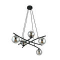 Emibig Emibig Außergewöhnliche schwarze Hängelampe mit 5 Rauchglaskugeln E14 - Schaffen Sie eine gemütliche Atmosphäre in Ihrem Raum