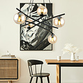 Emibig Emibig Stylish black hanging lamp with 5 amber-coloured glass balls E14 - Create a warm atmosphere in your home