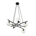 Emibig Emibig Design zwarte hanglamp met 5 doorzichtige glazen bollen E14 - Creëer een sfeervolle ambiance in uw ruimte