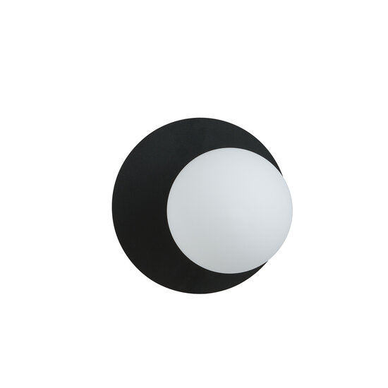 Emibig Emibig Simple black and white round wall lamp with frosted glass bulb E14 - Ideal for adding a modern touch to your space