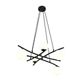 Emibig Emibig Lámpara colgante negra fantástica con 5 bolas de vidrio opalinas E14 - Ideal para crear una atmósfera acogedora