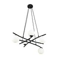 Emibig Emibig Fantastic black hanging lamp with 5 opal white glass balls E14 - Ideal for creating a cozy atmosphere