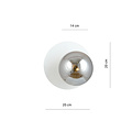 Emibig Emibig White wall lamp 1x E14 with fumed glass ball - Perfect ambiance for any room