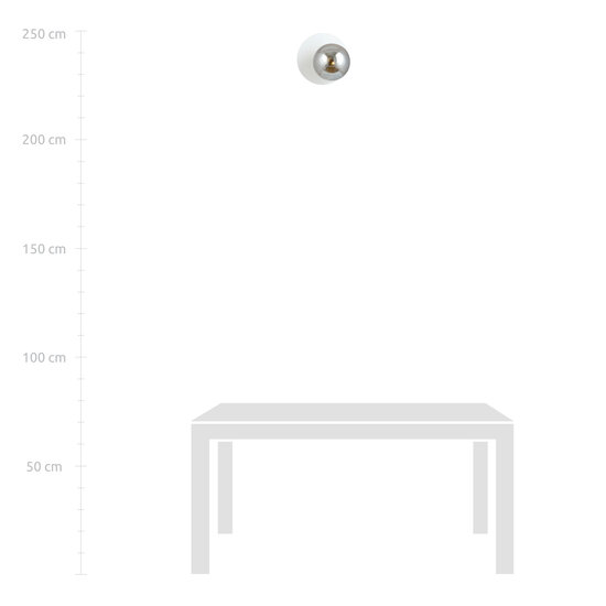 Emibig Emibig Lámpara de pared blanca 1x E14 con bola de vidrio ahumado - La atmósfera perfecta para cualquier habitación