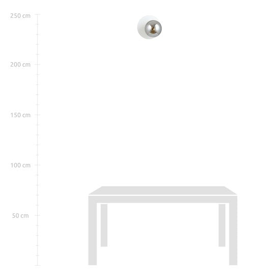 Emibig Emibig Weiße Wandleuchte 1x E14 mit Rauchglaskugel - Perfekte Atmosphäre für jeden Raum