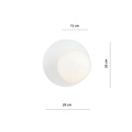 Emibig Emibig Aplique de pared completamente blanca 1x E14 con bola de vidrio blanco - Iluminación ideal para cualquier espacio